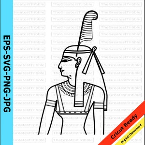 Maat Egyptian God Bust Clip Art svg png jpg eps Vector Graphic Clip Art Egypt Art Coloring Page Ancient Egyptian Vector Egyptian Goddess