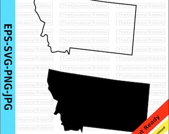 Montana State Map svg png jpg eps Vector Graphic Clip Art Montana State Outline Montana Silhouette Montana Cricut Montana Outline