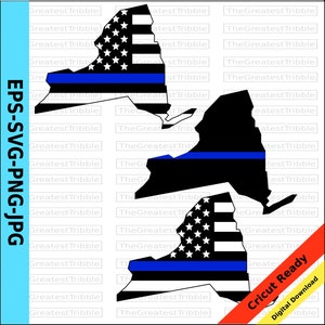 Thin Blue Line New York USA Flag Thin Blue Line American Flag eps svg png jv Vector Graphic Clip Art New York clipart Support Our Police