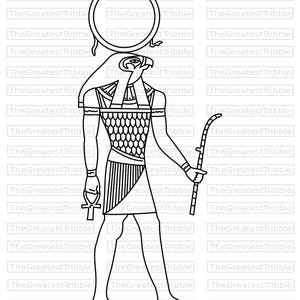 Ra Egyptian God Clip Art SVG PNG JPG Vector Graphic Clip Art Egypt Art Coloring Page image 1