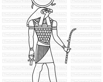 Ra Egyptian God Clip Art SVG PNG JPG Vector Graphic Clip Art Egypt Art Coloring Page