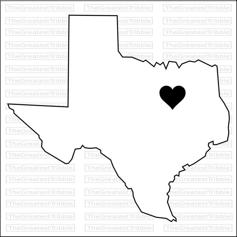 Texas Dallas Heart Map Texas Fort Worth Heart svg png jpg eps  Etsy