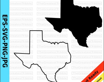 Texas State Map svg png jpg eps Vector Graphic Clip Art Texas Outline Texas Silhouette Texas Cricut Texas Cut File