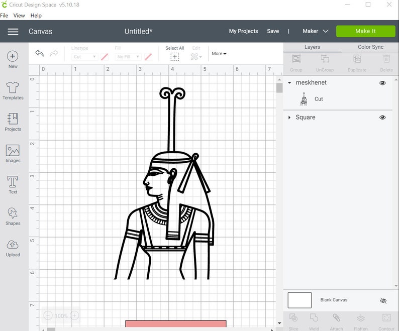 Meskhenet Egyptian God Bust Clip Art svg png jpg eps Vector | Etsy