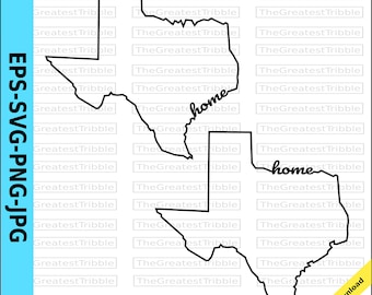 Texas Home Typography Map Texas Home svg png jpg eps Vector Graphic Clip Art Texas Outline Typography