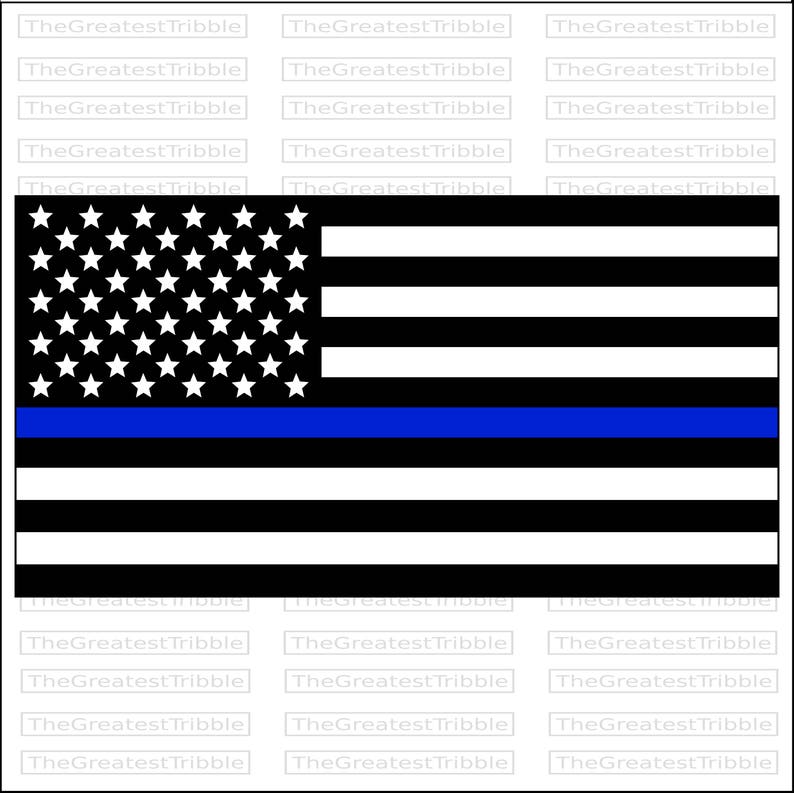 Thin Blue Line United States Flag eps svg png jpg Vector Graphic Clip Art US Flag Support Our Police image 2