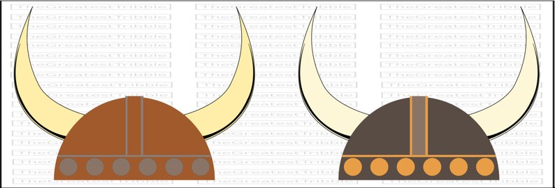 Viking Helmet Front SVG PNG JPG Vector Graphic Clip Art Color Outline image 2