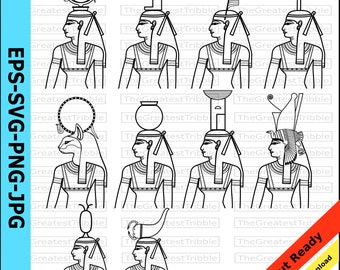 Egyptian Goddesses Bust Clip Art svg png jpg eps Vector Graphic Clip Art Egypt Art Coloring Page Vector Egyptian Goddess