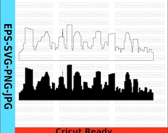 Silhouette de la skyline de Houston, paysage urbain du Texas (Téléchargement numérique)