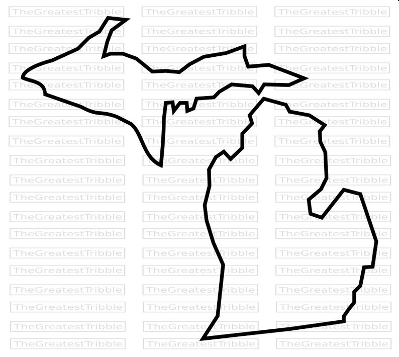 Michigan State Map Svg Png Jpg Eps Vector Graphic Clip Art Michigan ...