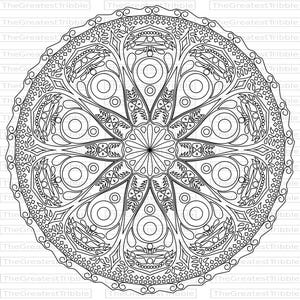 Mandala Clip Art eps svg png jpg Vector Graphic Clip Art Bohemian Tribal Pattern Outline Coloring Page image 2