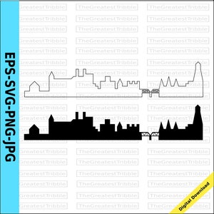 New Braunfels City Skyline Silhouette New Braunfels City Skyline Outline eps svg png jpg Vector Graphic Clip Art Texas