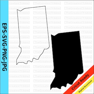 Indiana State Map svg png jpg eps Vector Clip Art Indiana State Outline Indiana Cricut Indiana Outline Indiana Silhouette