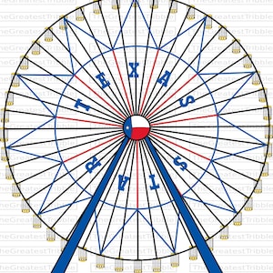 Ferris Wheel Texas Star Ferris Wheel SVG PNG JPG Vector Graphic Clip Art