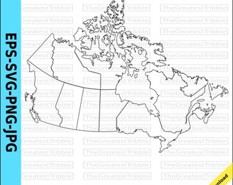 Canada Province Map svg eps png jpg Vector Graphic Clip Art Outline Canada Map Canada Outline Canada Territory Map Canada Territories