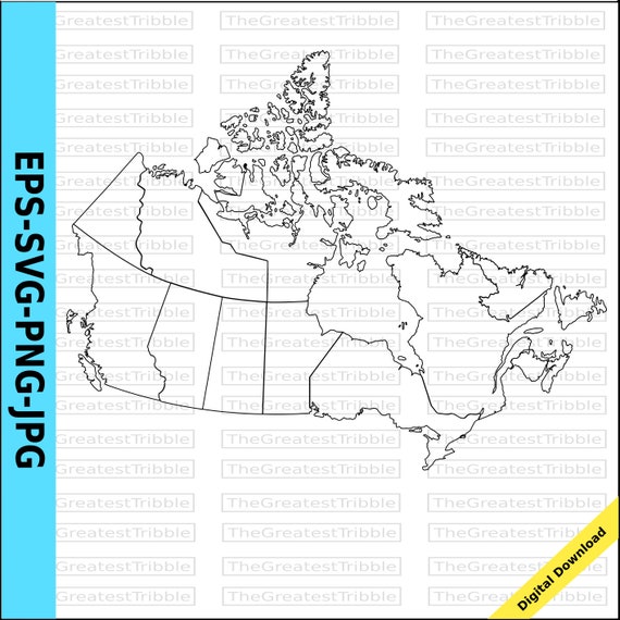 Canada Province Map svg eps png jpg Vector Graphic Clip Art Outline Canada Map Canada Outline Canada Territory Map Canada Territories