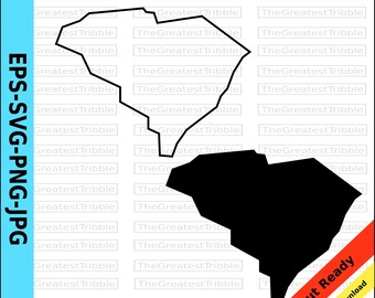 South Carolina State Map svg png jpg eps jpeg Vector Graphic Clip Art South Carolina State Outline South Carolina Silhouette Cricut