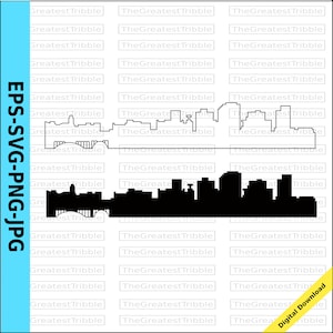 Silhueta do horizonte da cidade de Spokane Contorno do horizonte da cidade de Spokane eps svg png jpg Clip Art gráfico vetorial Washington