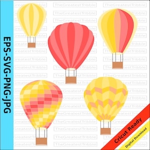 Hot Air Balloons Clip Art eps svg png jpg Hot Air Balloons Digital Download Printable Printable Clip Art Bullet Journal Art Bujo April