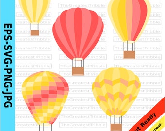 Imágenes prediseñadas de globos aerostáticos: SVG, PNG, JPG (descarga digital)