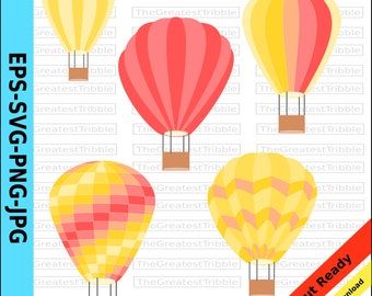 Hot Air Balloons Clip Art eps svg png jpg Hot Air Balloons Digital Download Printable Printable Clip Art Bullet Journal Art Bujo April