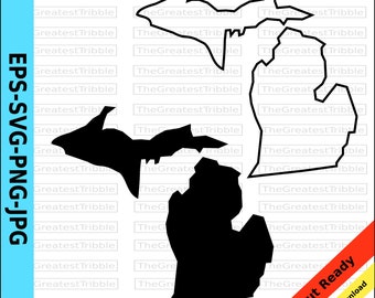 Michigan State Map svg png jpg eps Vector Graphic Clip Art Michigan State Outline Michigan Cricut Michigan Outline Michigan Silhouette