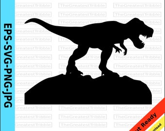 TRex Clip Art T Rex Silhouette - Digital Dinosaur Decal - svg png jpg eps Vector Clip Art - Car Decal - Car Window Decal Dinosaur Silhouette