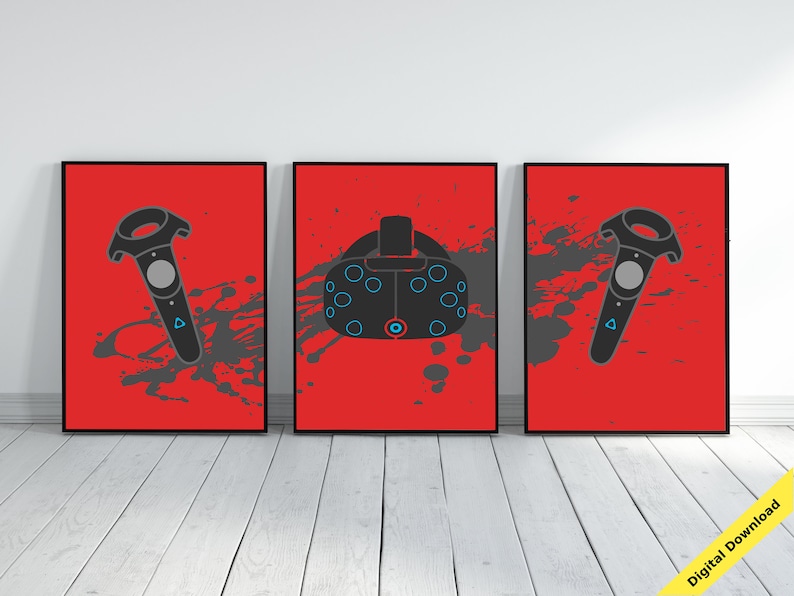 Virtual Reality Game Room Poster Virtual Reality Print VR Etsy