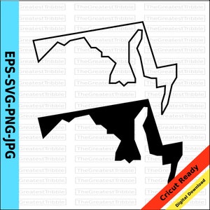 Maryland Umriss Maryland Silhouette Maryland State Karte eps Svg Png jpg Maryland Vektor Grafik ClipArt Maryland Cricut