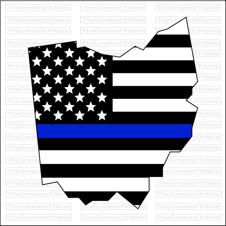 Thin Blue Line Ohio USA Flag Thin Blue Line American Flag eps Etsy