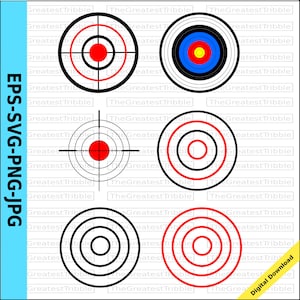 Bulls Eye Shooting Target eps svg png jpg Vector Graphic Collection