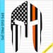 Spartan Helmet Front Thin Orange Line USA Flag American Flag eps svg png jpg Vector Graphic Clip Art Support Our Search and Rescue