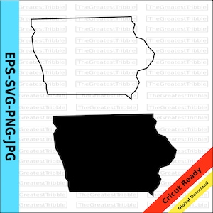 Iowa State Map svg png jpg eps Vector Graphic Clip Art Iowa State Outline Iowa Outline Iowa Silhouette