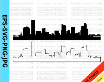 Grand Rapids Michigan City Skyline Silhouette Clip Art svg png jpg eps Vector Graphic Clip Art Grand Rapids Skyline Outline