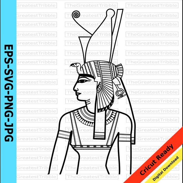 Mut Egyptian God Bust Clip Art svg png jpg eps Vector Graphic Clip Art Egypt Art Coloring Page Vector Egyptian Goddess