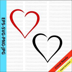 Heart Clip Art eps svg png jpg Valentine Heart Digital Download Printable Simple Heart Printable Clip Art Cricut Cutting File