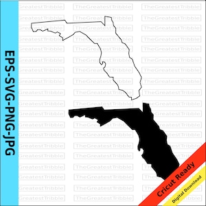 Florida State Map Svg Png jpg Eps Florida Vektor Grafik Clip Art Florida Silhouette Florida Umriss Florida Cricut Florida cut File
