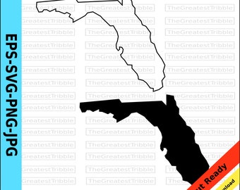 Florida State Map svg png jpg eps Florida Vector Graphic Clip Art Florida Silhouette Florida Outline Florida Cricut Florida Cut File