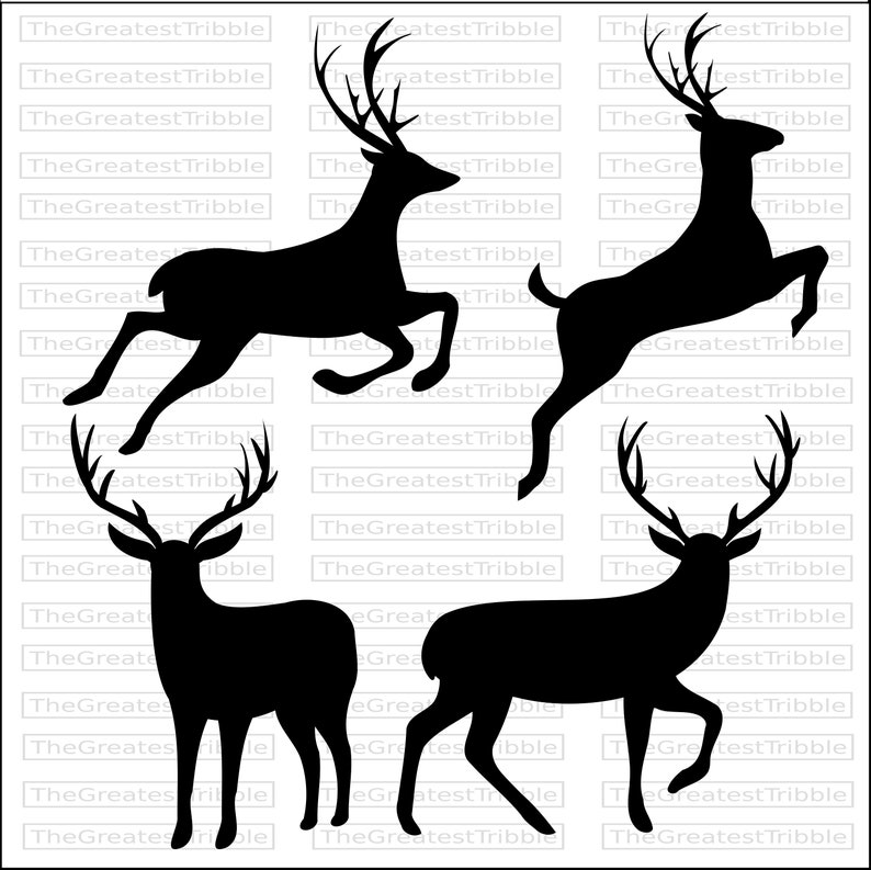 Deer Silhouette svg png jpg eps Vector Graphic Clip Art Cricut image 3