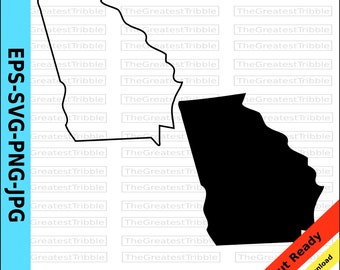 Georgia State Map svg png jpg eps Georgia Vector Clip Art Georgia State Outline Georgia Silhouette Georgia Cricut Georgia Cut File