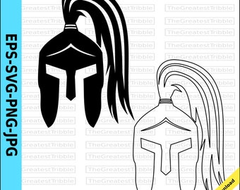 Female Spartan Helmet eps svg png jpg Spartan Ponytail Digital Download Spartan Helmet PonyTail Clip Art Spartan Woman