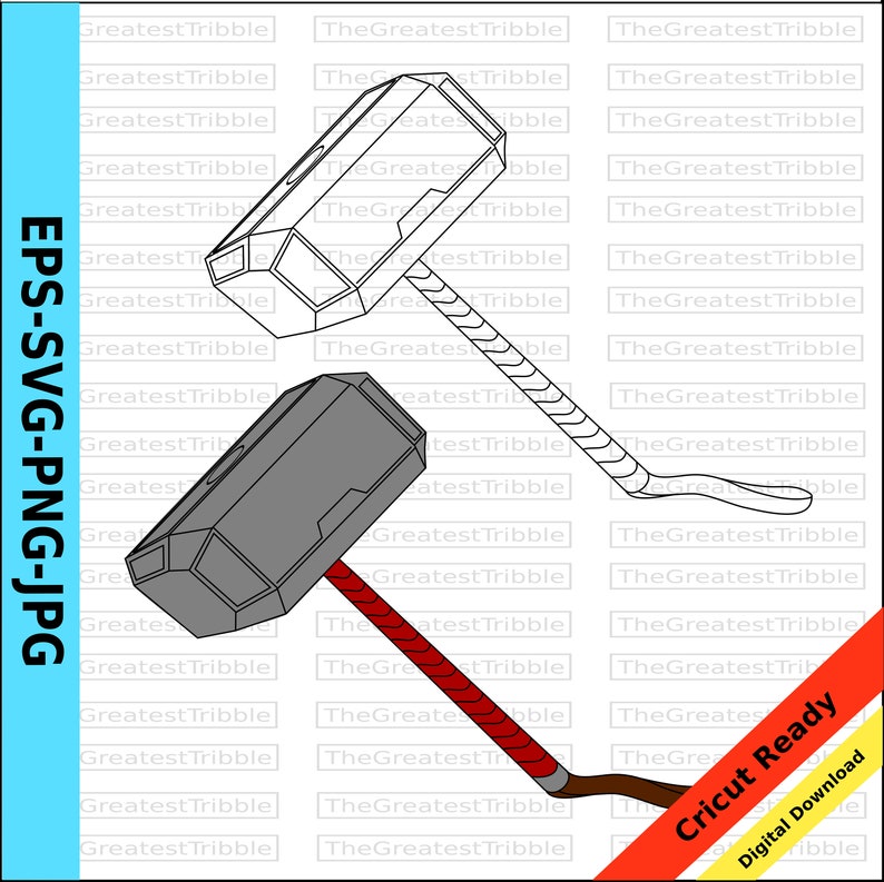 Thor's Hammer Vector Clip Art Mjolnir Clip Art svg png jpg eps Thor's Hammer Outline Mjolnir Outline Thor's Hammer Clip Art Mjolnir Vector image 1