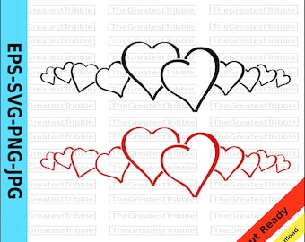 Hearts Clip Art eps svg png jpg Valentine Hearts Digital Download Printable Simple Hearts Printable Clip Art Cricut Cutting File