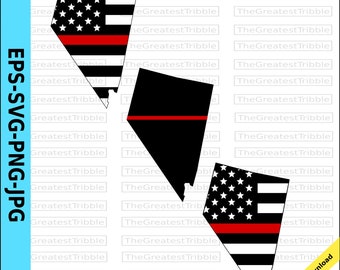 Thin Red Line Nevada USA Flag Thin Red Line Flag eps svg png Vector Clip Art Nevada State clipart  Support Our Firefighters