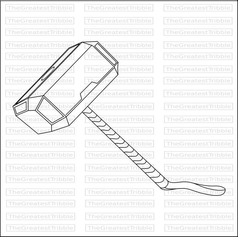 Thor's Hammer Vector Clip Art Mjolnir Clip Art svg png jpg eps Thor's Hammer Outline Mjolnir Outline Thor's Hammer Clip Art Mjolnir Vector image 2