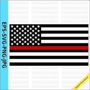 May include: A black and white American flag with a single red stripe across the middle. The flag is a symbol of support for firefighters.