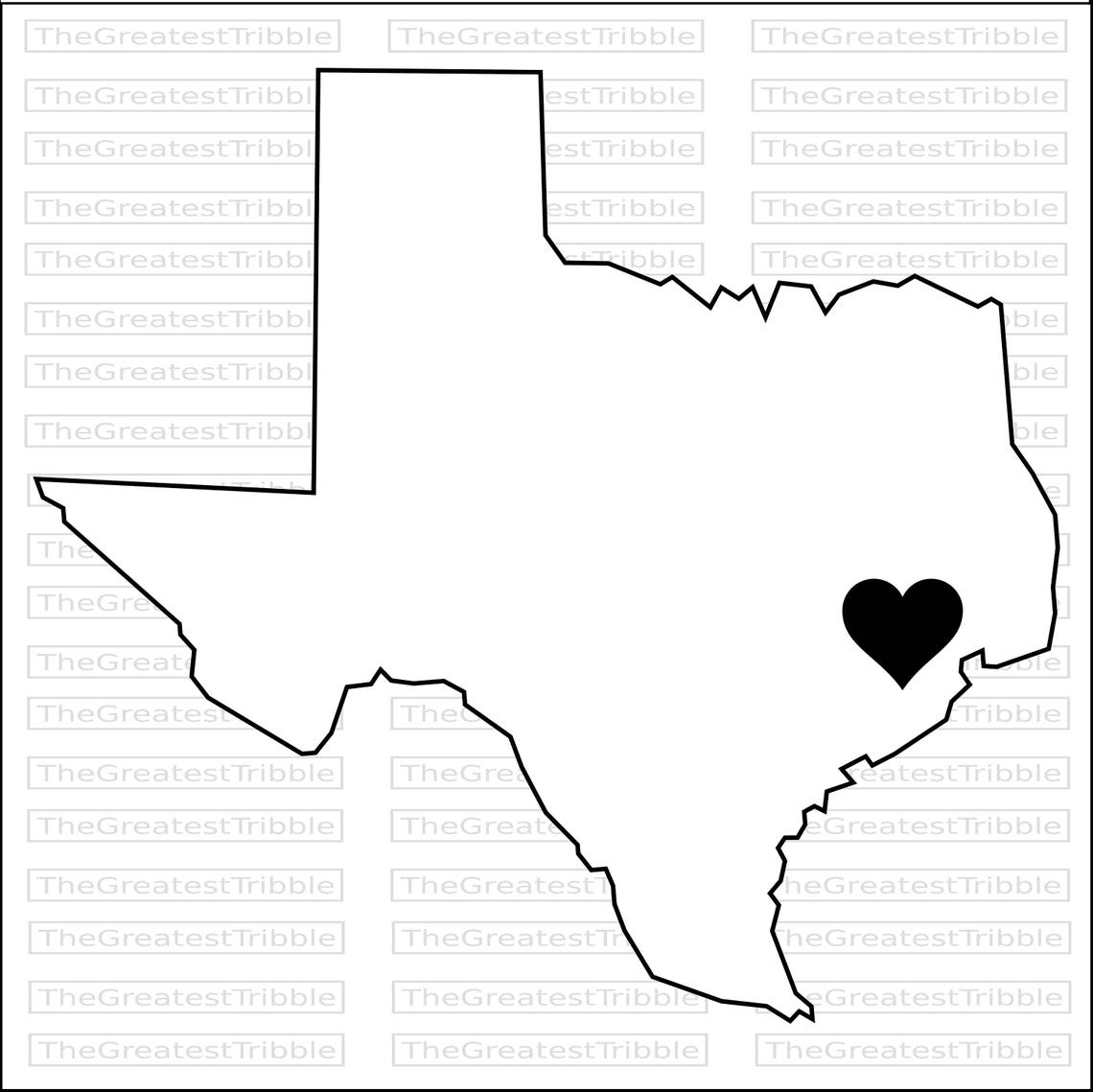 Texas Houston Heart Map Svg Png Jpg Eps Vector Graphic Clip | Etsy