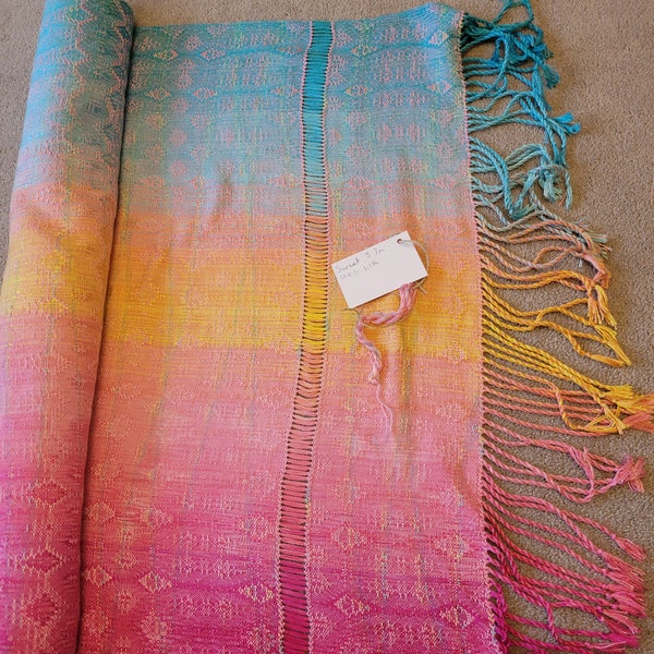 Sunset pink weft 100% silk handwoven babywrap sling