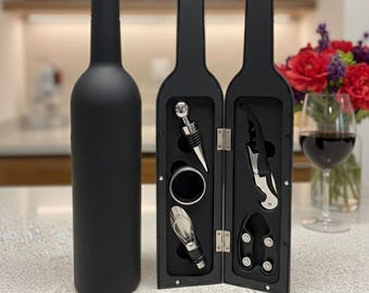 5-Piece Wine Bottle Opener Set – Bar Accessories, Corkscrew, Stopper, Pourer (Wine Holder)
