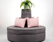 Round Banquette couch Lobby Sofa in Gray Chenille Fabric modern design